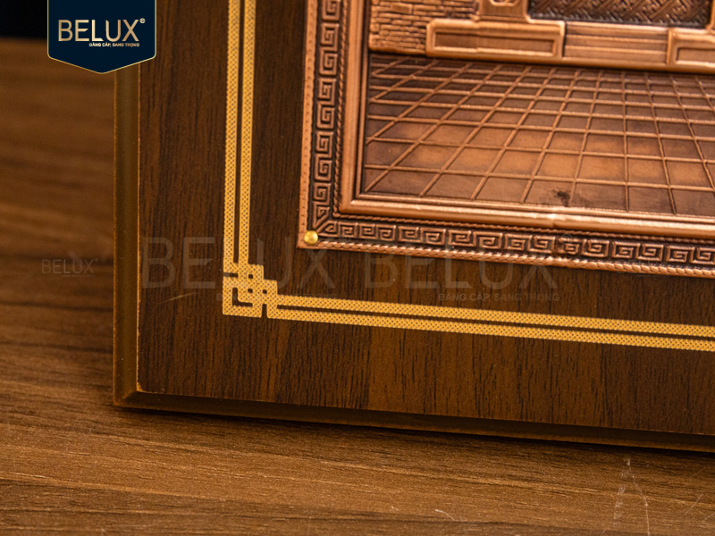 Hộp tranh Khuê Văn Các bằng đồng đỏ 22x17cm